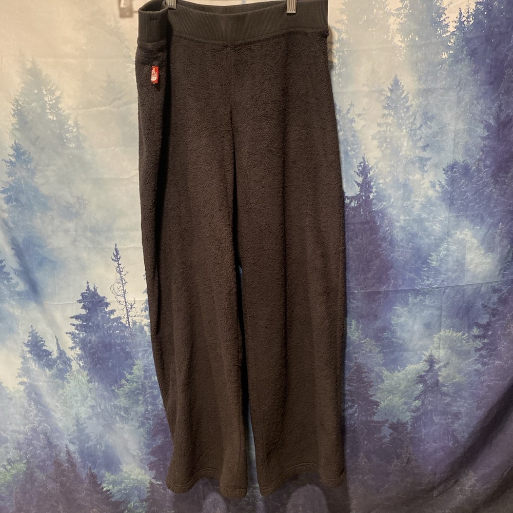 The North Face Fleece Wide-Leg‎ Jogger Pants Womens Med Black Mid Rise Pull On